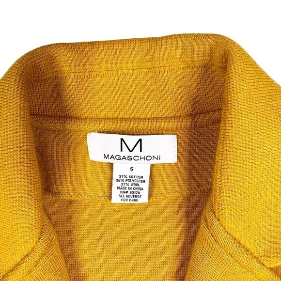 Magaschoni gold yellow wool-blend fall open blazer pockets lapel jacket small - Picture 2 of 16